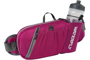Waterfly Sac Banane Homme Femme: Ceinture de Course avec Porte Bouteille Unisexe Bumbag avec 5 Poches Petite Sacoche Banane de Sport pour Randonnée Cyclisme Balade Ville Vacances Rose Rouge