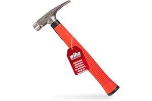 Wiha Marteau d'électricien (42071) Outil d'électricien, fond plat du manche du marteau pour placer les câbles et les chevilles