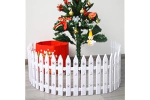 KZQXXT Christmas Tree Fences 20 Pcs, Christmas Tree Guard White, Plastic Christmas Tree Picket Fence Decoration for Christmas Home Fairy Garden Party (high 30cm)