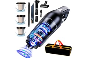 SRAYG Handstaubsauger,15000Pa Handstaubsauger Akku Beutellos Nass Trocken Testsieger,Autostaubsauger 120W Kabellos Stark Handsauger Mini Staubsauger für Auto,Haus,Tierhaare,Waschbarer,3 Filter[Stark A+]