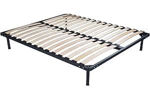 EVERGREENWEB MATERASSI & BEDS EVERGREENWEB Rete Letto Matrimoniale 160x190 Completamente SMONTABILE a Doghe in Legno Ortopedica Piedi, Struttura portante in Ferro Rinforzata, Base da Incasso per Tutti i Letti e Materassi - Apple