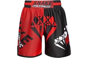 Xnihocha Kinder Jungen MMA Box Shorts Muay Thai Short Boxing Shorts Hexagon Camo Kurze Hose Boxen Fitness BJJ Kickboxing Sportshorts