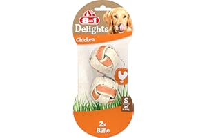 8in1 Delights Chicken Balls S – zdrowa przekąska dla psów, wysokiej jakości mięso kurczaka owinięte w skórę bydlęcą, 2 sztuki