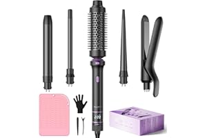 Fer à Boucler BESTOPE PRO, Ensemble de Fers à Boucler 5 en 1 Avec Lisseur, Brosse Thermique, 3 Fers à Boucler en Céramique (9 mm-25 mm) Pour Boucles Larges, 13 Températures