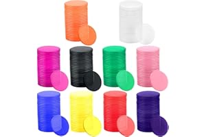 Coopay 10 Colours 1.2 Inch Plastic Learning Counting Discs Bingo Chip Counting Discs Markers for Maths Practice and Poker Chips Tokens, Pack of 200