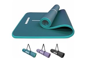 PROIRON Yoga Mat Thick 10/15MM - NBR Yoga Matt Exercise Fitness Foam Large Padded High Density for Pilates, Stretching, Home Gym Workout for Men Women with Free Carry Strap