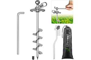 Lifeswell Ancoraggio a terra per cani di grossa taglia fino a 100 kg, nessun aggrovigliamento, giardino, spiaggia, prato, esterno, fino a grandi pioli per cortile e campeggio
