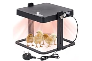 MOGOULUA Chick Brooder Heater 45°C to 70°C Temperature Control Heating Plate Adjustable Height Chicks warmer Heater 25x25cm