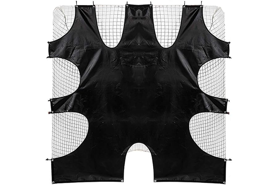 TUYUU Lacrosse Goal Shooting Target, Black, 6x6 Feet, 9 Scoring Zones, Official Sized, Lacrosse Net Training Equipment, Lacrosse Goal Guard Corner Targets