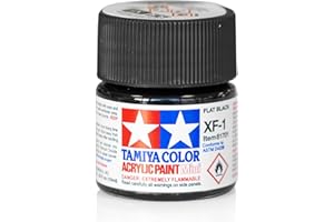 Tamiya 81701 - Vernice acrilica Mini, Opaca Nera, flacone da 10 ml, XF-1
