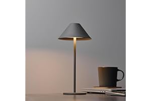 Bojim 3 kolory ściemnialna ładowalna lampa stołowa, wodoodporna lampa stołowa IP54 bezprzewodowa na zewnątrz, 4000mAh przełącznik dotykowy szara lampa stołowa LED z akumulatorem do sypialni Bar Restauracja Tisch Deko Camping