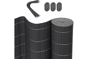 WOLTU Mata maskująca z PCW, 120 x 400 cm (wys. x dł.), ochrona przed wzrokiem, z opaskami kablowymi, odporna na działanie warunków atmosferycznych i warunków atmosferycznych, osłona ogrodzenia, do ogrodu, na balkon, taras, szara