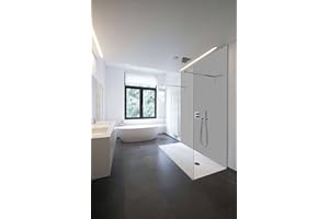 WALLANDO Rivestimento parete doccia | 200 x 100 cm | grigio chiaro | Pannello a parete per doccia