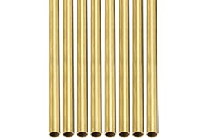 DTGN 4mm x 0.2mm x 300mm(ODxMuro TxL) Ottone Tubo - 8pz - Buono per Macchinari Attrezzatura Fai-da-te Decorativa Cornice - Rotondo Metallo Tubazione