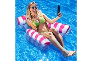 Alintor Inflatable Pool Floats, Pool Inflatables for Adults, 4 IN 1 Swimming Pool Floats Hammock, Pool Toys Water Hammock for Armchair Mattresses Seat Floating Mattress