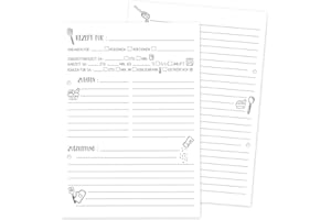 ‎KUSCHELICH KuschelICH 40 Rezeptblätter DIN A5 zum Selberschreiben, gelocht - Rezeptkarten Nachfüllpack (A5)