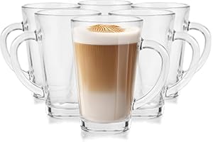 GLASMARK KROSNO 1992 Glasmark Krosno Conjunto De 6 Vasos De Agua Vasos De Café Vasos De Té Vasos De Capuchino 300Ml