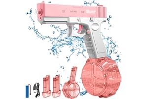 XINGGANG Pistolet à Eau électrique, 434CC + 2 * 58CC Puissant, Longue Portée de 8-10 Meter, Jouet Aquatique de fête d’été pour Enfants et Adultes