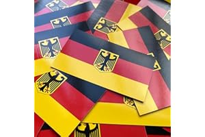 GENERISCH Deutschland Flagge Aufkleber/Sticker 100 Stück 8,5 cm BRD Deutsche Fahne Bundesadler AFD Patrioten Heimat