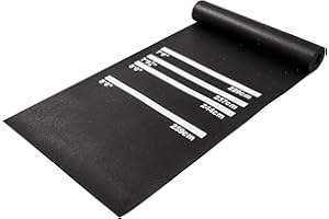 Holdfiturn Darts Mat with 4 Throwing Distances Oche Dart Board Mat Non Slip Rubber Carpet for Floor 300cm x 62cm