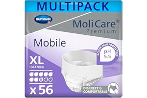‎MOLICARE MoliCare Premium Mobile Einweghose: Diskrete Anwendung bei Inkontinenz für Frauen und Männer; 8 Tropfen, Gr. XL (80-120 cm Hüftumfang), 4x14 Stück