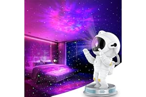 Recsg Proiettore a LED cielo stellato astronauta, galassia luce con telecomando e timer, proiettore stella per bambini e adulti, proiettore smart star bianco, proiettore luce stella…