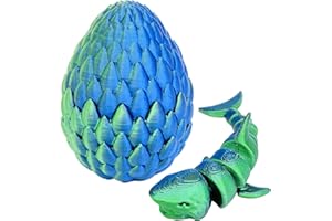 Mritrit 3D Gedruckte Dracheneier mit Hai im Inneren 3D Drache im Ei Überraschungs Haieier Spielzeug für Kinder Erwachsene Easter Weihnachtstag Schreibtisch Dekoration (Blau)