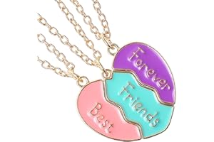 BFF Freundschaftskette 3er Set Herz Anhänger Magnetisch für Mädchen Damen Partner Kette Beste Freunde Schmuck Set Geburtstagsgeschenk Freundschaftsketten für 3 Mädchen Damen Freundschaft Geschenk
