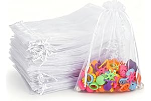 MAOOY 100 Stück Organzasäckchen,15 x 20 cm Weiß Organza Säckchen Zum Befüllen Klein Organzabeutel Schmuckbeutel Beutel für Gastgeschenke Hochzeit Weihnachten Geschenkbeutel Traubenschutzbeutel