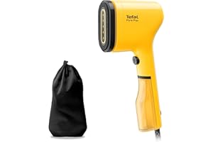 Tefal Pure Pop Slim Handheld Clothes Steamer, No Ironing Board Needed, Ready to Use in 15 Seconds, 70ml Detachable Water Tank, Travel Iron, Garment Steamer, Yellow, DT2026