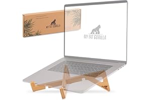 My Fat Gorilla Support pour Ordinateur Portable en Bambou - Support Portable pour Ordinateur Portable de 10 à 17 Pouces - Support Ordinateur Portable - Support Ecran pc - Laptop Stand