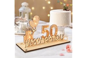 WIOONI 50 Geburtstag Deko für Mann Frau Geldgeschenke mit Holz Schild Gästebuch für 50 Jahre Hochzeit Jubiläum Tischdeko