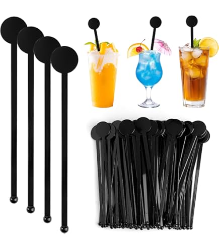 4 stuks roestvrijstalen roerder buis cocktail drank swizzle stick, 19 cm drank roerder metaal met kleine rechthoekige peddels, herbruikbare roerstokken voor koffiebar chocolade melk (4 kleuren