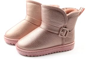 Apawwa Winterstiefel MäDchen Warm GefüTtert Boots MäDchen SchlüPfen Winterschuhe Kinder Komfortabel Schneestiefel MäDchen