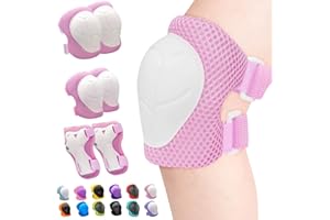 Inkidio Knieschützer für Kinder Schutzausrüstungsset Knieschützer und Ellenbogenschützer-Set mit Handgelenkschutz für Mädchen und Jungen Rollschuhe Roller Radfahren Fahrrad Skateboard