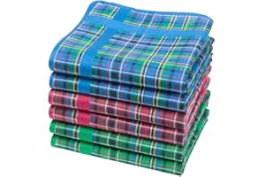‎MERRYSQUARE Merrysquare - Taschentücher aus Schottengewebe - Glencoe - 28cm - 6 Stück - 100% Baumwolle