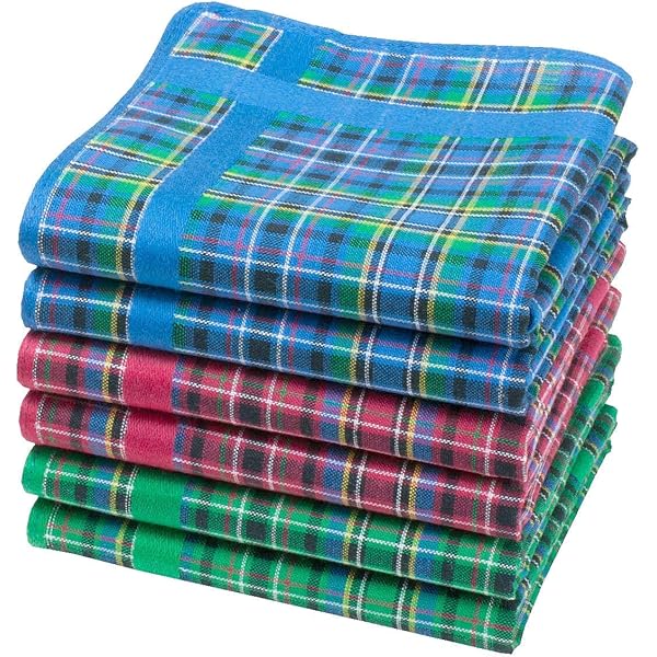 URAQT Herrentaschentücher 40x40 Cm | Karomuster Baumwolle | Wiederverwendbare Pocket Squares