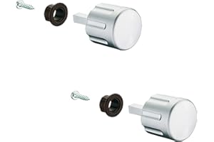 Gedotec Bouton Rotatif - Serrure Poussoir Caravane - Boutons de Meubles Vissables en Plastique Chromé Mat avec Goupille Carrée - L. 28 mm - Poignée de Porte Design - Acier Galvanisé - 2 Pièces
