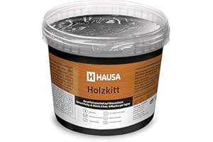 Hausa Mastic bois acrylique 1 kg Noir - Réparation bois - Séchage rapide - Résistant