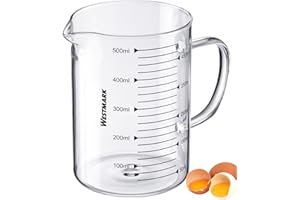 Westmark Brocca dosatrice in vetro - Ideale per ingredienti per dolci e cottura, adatta a microonde, resistente alle temperature, manico ergonomico – 0,5 litri