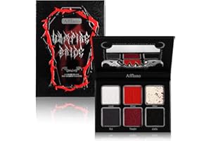 Afflano Palette di ombretti rosso nero Smokey Gothic Makeup Eyeshadow, Vampiro Sangue Rosso Grufti Halloween Trucco Tavolozza Trucco Ad Alta pigmentazione Scuro Nero Ombretto Rosso Pagliaccio SFX