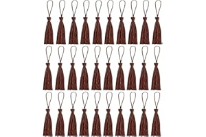 AMDONALO 30 PCS Bookmark Tassels, Mini Tassels Silky Tassels for Bookmarks Handmade Bookmark Tassels for Resin DIY Craft Supplies and Home Decor (Lightcoffee)