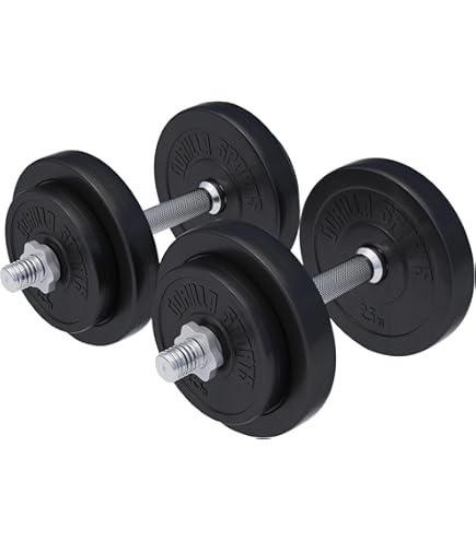 GORILLA SPORTS® Set Bilanciere e Manubri - 100kg, Pesi Plastica, 14 Dischi, 30mm, Bilanciere 170 cm, Barra EZ Curva 120 cm, Manubri 35 cm, Regolabili - Pesistica, Palestra, Allenamento, FItness
