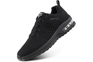 Basket Femme Homme Running Basket Sport Air Compensee Confortable Fitness Sneakers Chaussure Course Tennis Lacets Respirant Blanche Noir EU 36-47