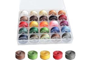 LUBOXIN 25 Rolls Waxed Cord 0.55 mm x 10 m Colourful Waxed Threads Polyester Cord Wax Cord for Jewellery Making Waxed Cotton Cord with Box for Bracelets DIY Crafts Macrame Leather Sewing