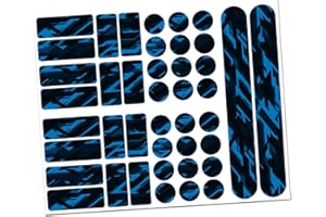 Finest Folia 34pcs Bike Frame Film Sticker Protection MTB BMX Chain Paint Protector Film R159 R160 (06 Racing Neon Blue)