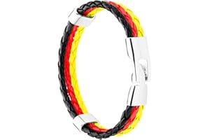 Piersando Armband Armreif geflochten Leder Fahne Motiv Fussball EM & WM Fanartikel Land Flagge Ärmel Schmuck Damen oder Herren