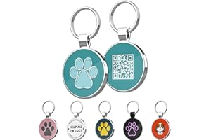MYLUCKYTAG QR Code Pet ID Tags Dog Tags - Pet Online Profile - Scan QR Receive Instant Pet Location Alert Email