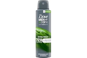 Dove Men+Care Désodorisant pour homme Extra Fresh Spray anti-transpiration sans alcool Protection 48 heures 150 ml