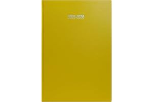 PRECIOUS LONDON Precious 2025-2026 A4 Day to a Page Academic Diary Hard Back case Bound mid Year Diary Student Teacher Planner Organiser (Yellow)